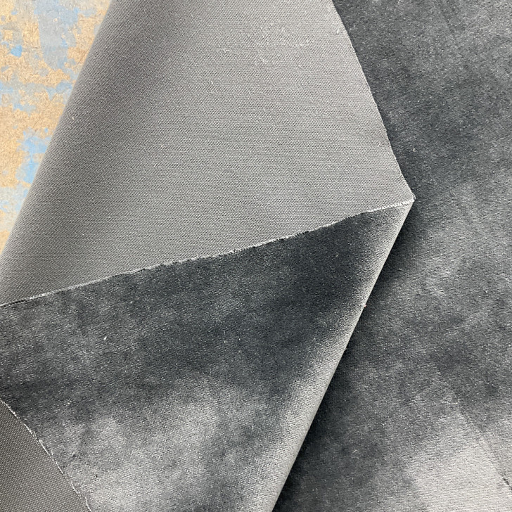 Plush Dark Grey Velvet Upholstery Fabric | Heavyweight / Durable | 54" Wide | By the Yard