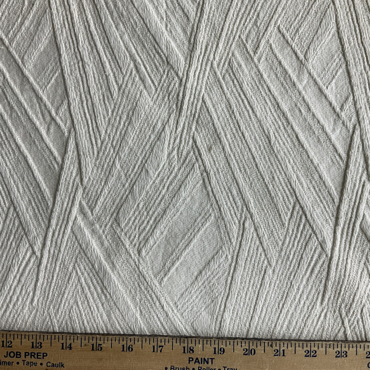 Geometric in Coconut | Upholstery Fabric | Off White Matelasse Woven | Medium Weight | 54" Wide | By The Yard