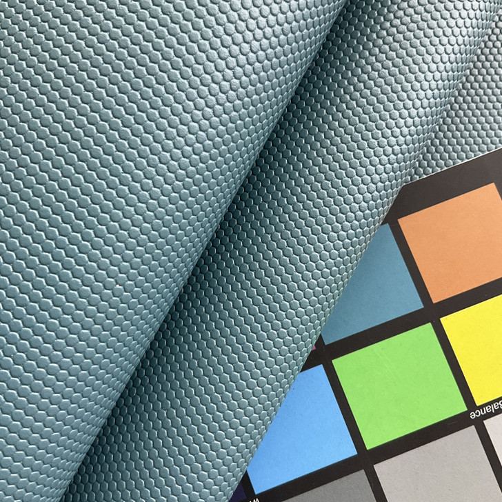 Dot Com in River Blue | Faux Leather Vinyl Upholstery Fabric | Dot Texture | Workable | 54" Wide | By the Yard