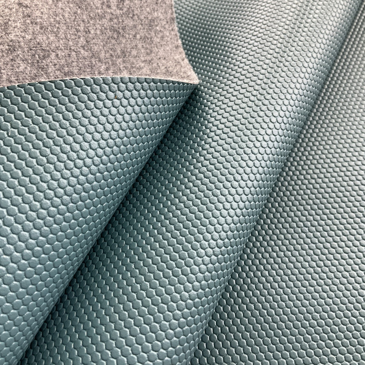 Dot Com in River Blue | Faux Leather Vinyl Upholstery Fabric | Dot Texture | Workable | 54" Wide | By the Yard