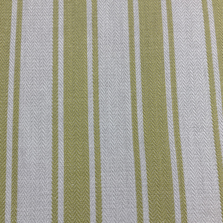 Herringbone Stripes in Light Green and White | Drapery Fabric | Medium Weight | 54" Wide | By the Yard