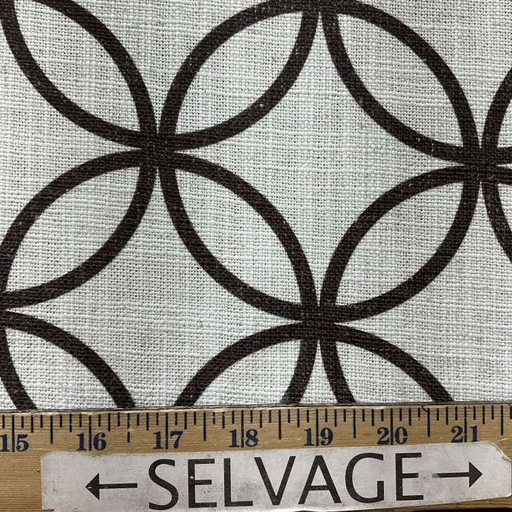 Bristol in Brown | Home Decor Fabric | Circle Geometric in Brown / Off White | Medium Weight | 54" Wide | By the Yard