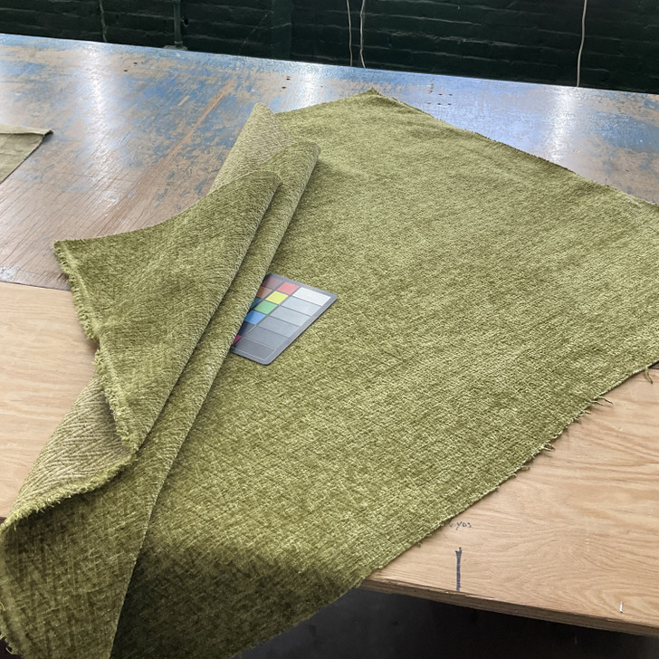 Hawthorne in Kiwi | Chenille Upholstery Fabric | Zig Zag Design in Green | Heavy Weight | 54" Wide | By the Yard