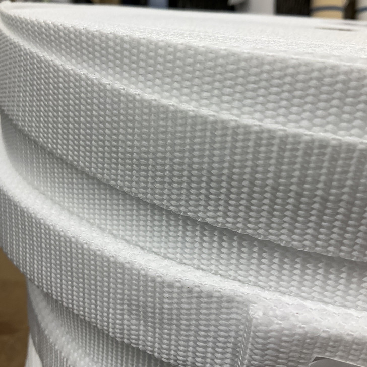 1 Inch White HEAVY Polyester Webbing / binding / Bag Strap | By The Yard