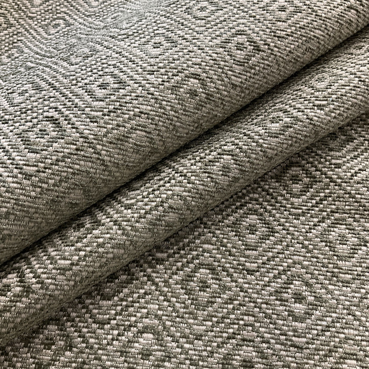 Drama in Mimosa | Upholstery Fabric | Woven Geometric Design in Green | 100% Polyester | Heavyweight | 54" Wide | By the Yard