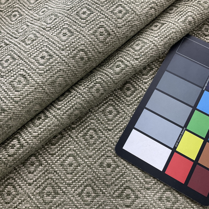 Drama in Mimosa | Upholstery Fabric | Woven Geometric Design in Green | 100% Polyester | Heavyweight | 54" Wide | By the Yard