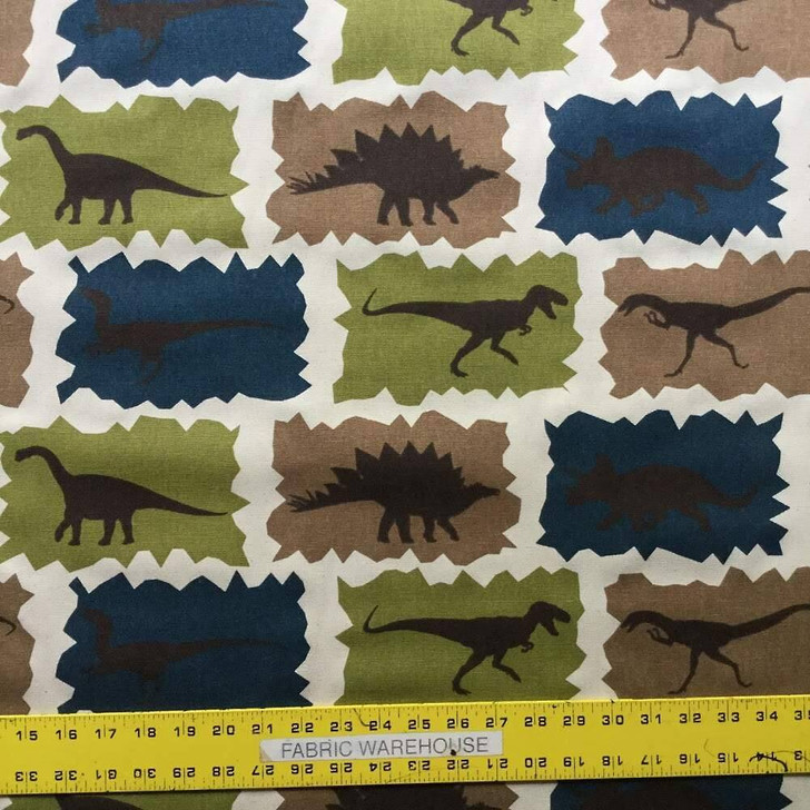4 Yard Piece of Dinosaur Safari Upholstery / Drapery Fabric | 54" Wide | By the Yard | Durable