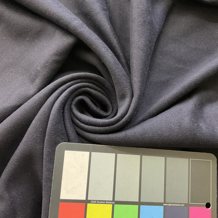 2.25 Yard Piece of Navy Blue Coating Wool | Wool / Poly Blend | Super Soft Brushed Twill Weave | 20oz | 60" Wide  | DYE LOTS MAY VARY