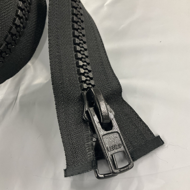 #10 Marine Zipper Black 24 Inches Long | Separating Zipper / Jacket Style | EXTRA HEAVY DUTY | Locking Pull Tab