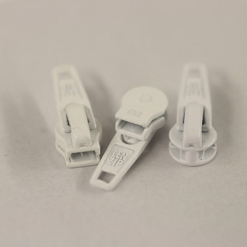 #5 Coil Pull Slides White Zipper