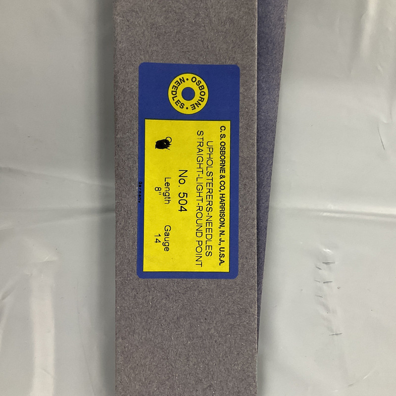 Osborne #504 14 Guage 8 inch, Straight Round Point Upholsters Needles