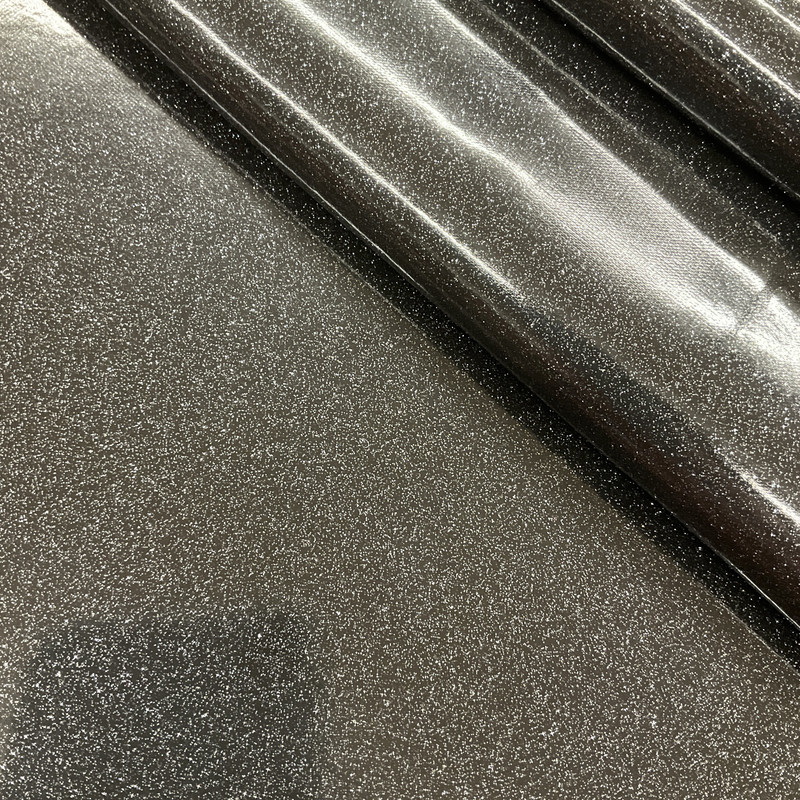 Black High Gloss Glitter + Sparkle Vinyl Upholstery Fabric By The Yard