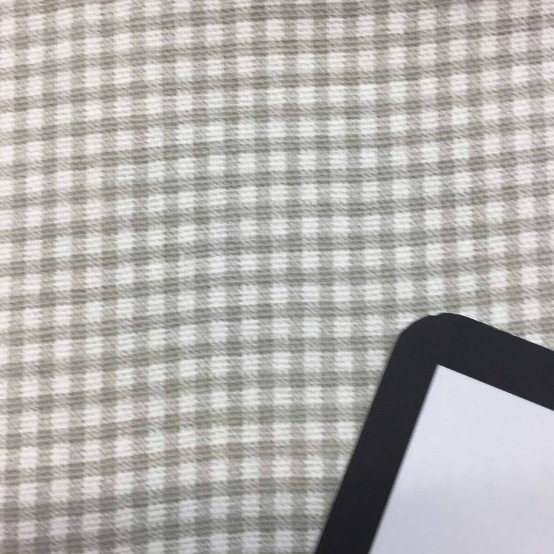 Gingham Fabric By the Yard Tan on Natural Drapery / Light Upholstery Fabric