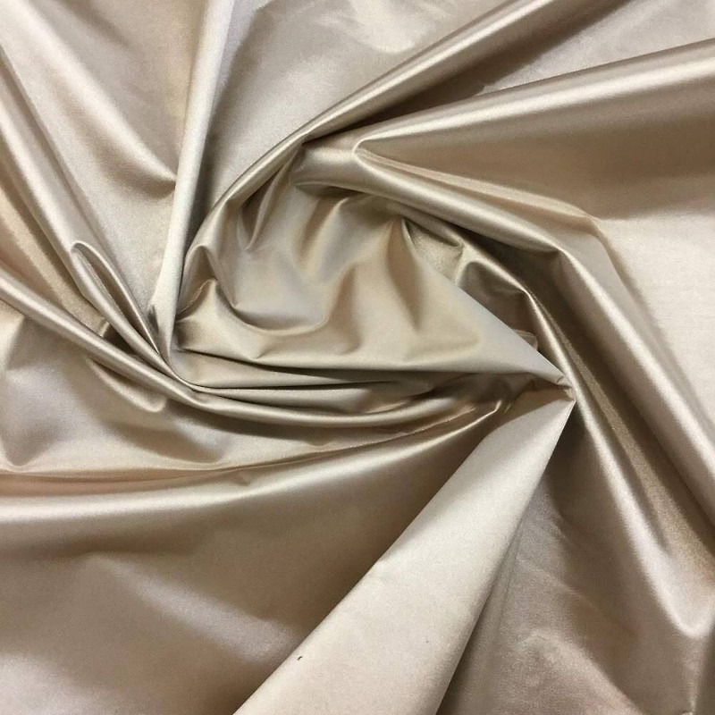 Golden Brown Sateen Luster Blackout Curtain Lining Fabric | Med Weight | White Back