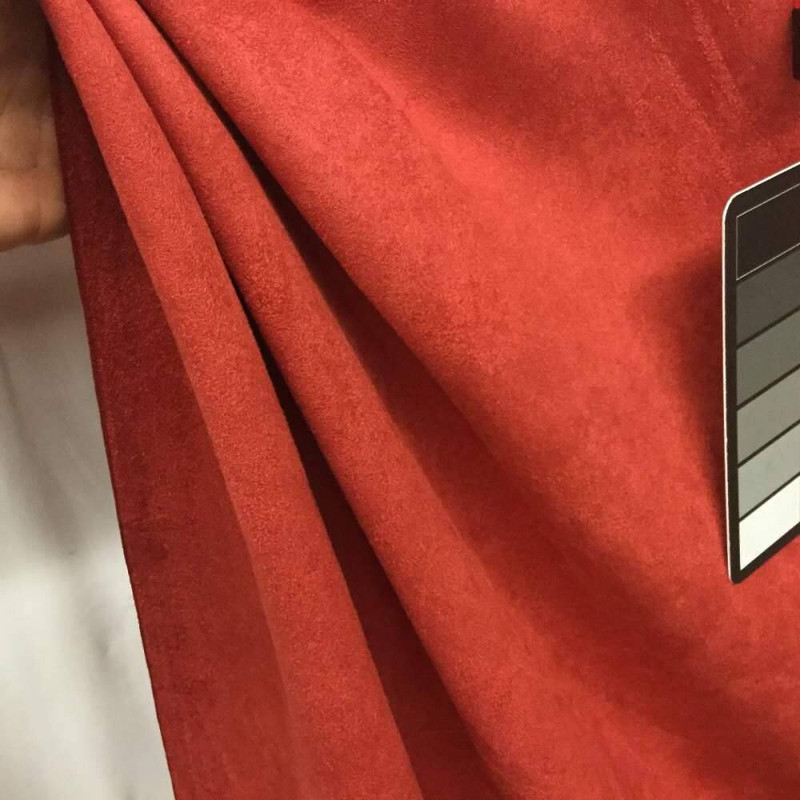 Paprika Red Microfiber Faux Suede Upholstery Fabric | Soft & Durable