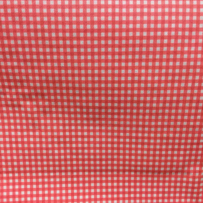 Orange Gingham vinyl table cloth fabric