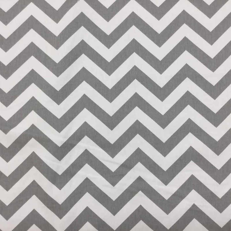 Classic Gray Chevron Drapery / Curtain Fabric | 54"W | BTY | Timeless Design