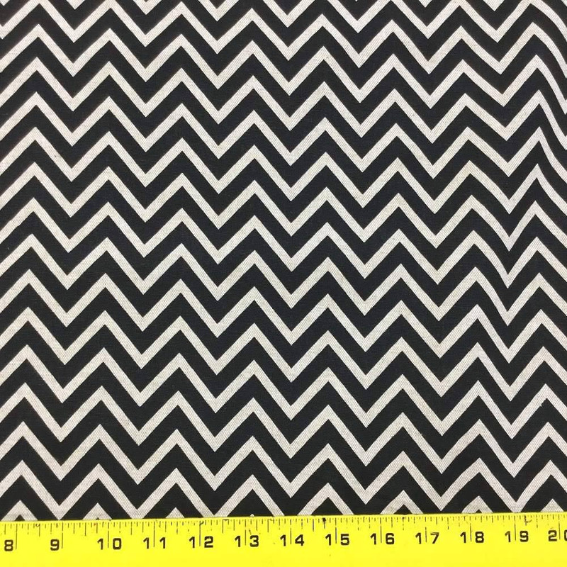 Classic Black Chevron Upholstery Fabric | 54"W | BTY | Timeless