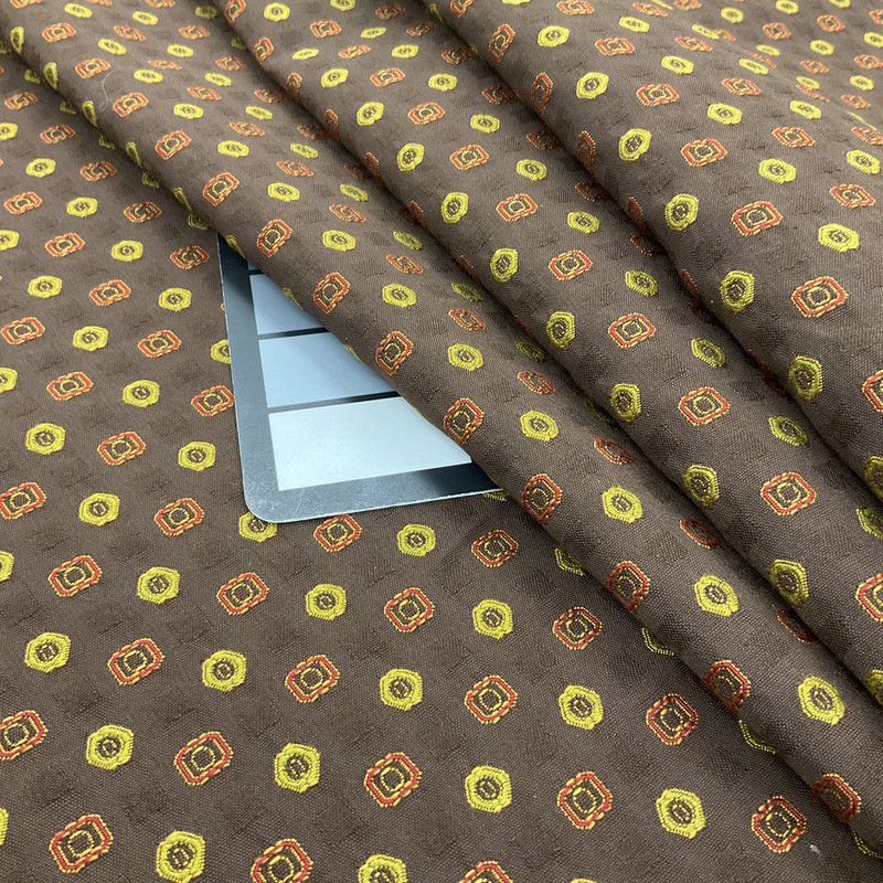 Brown, Red, Yellow Modern Dots | RD338 | | Upholstery Fabric