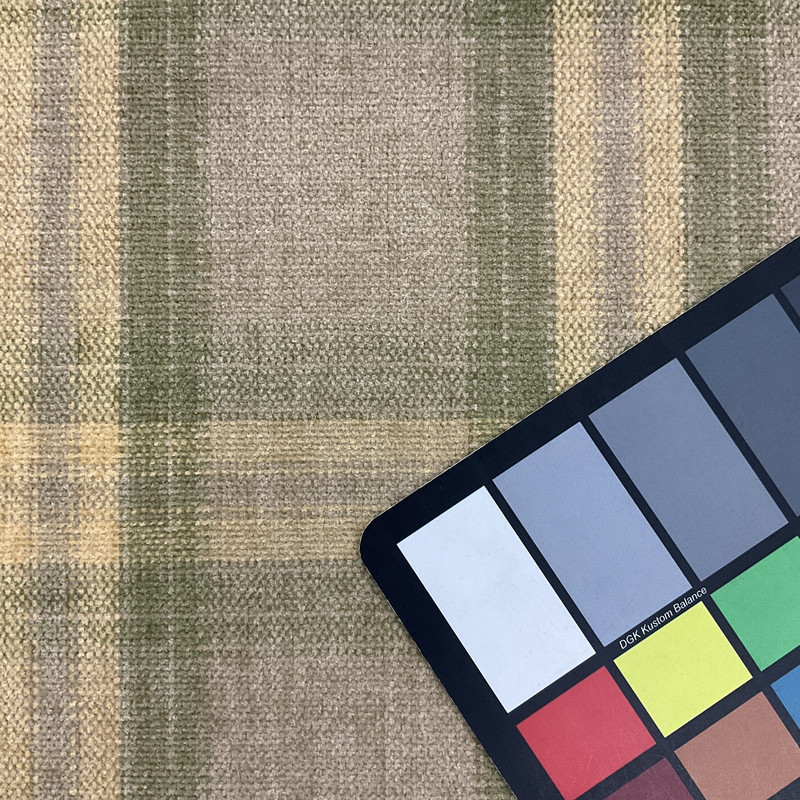 Soft Plaid Chenille in Green and Tan Upholsetery Fabric | 54" | BTY | Durable