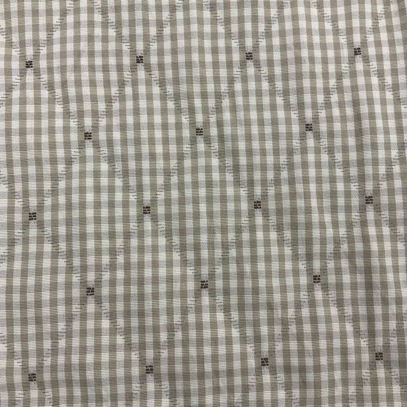 Checkered Tan with Stitched Diamonds Upholstery Fabric | 54" | BTY | Durable
