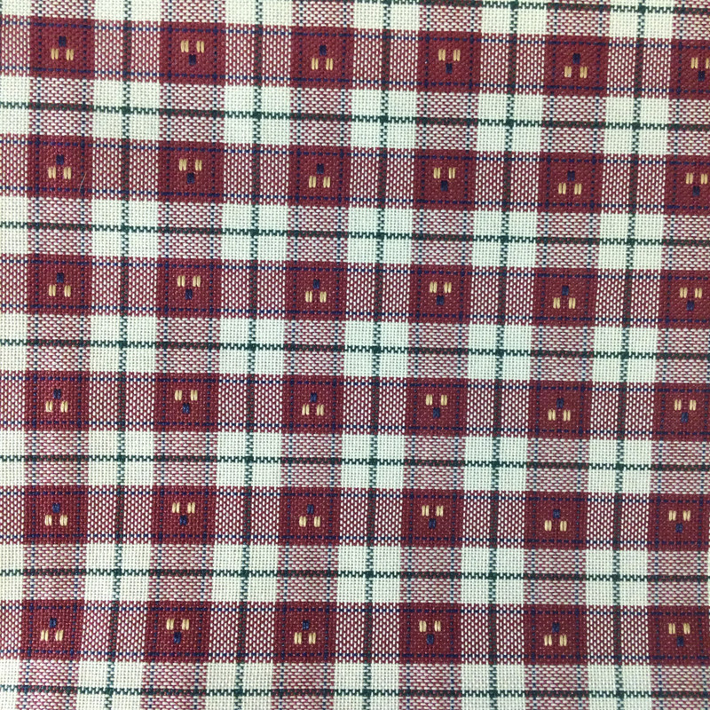 Cottage Plaid Fabric in Red, Green, and Beige | Heavyweight Upholstery | 54" W | BTY | Durable