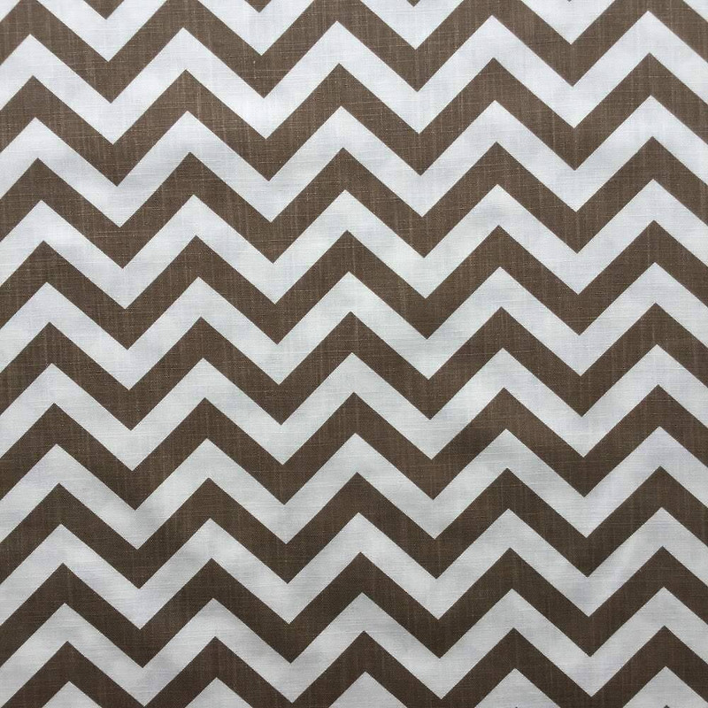 Chevron in Brown and White Upholstery / Drapery Fabric | 54 Wide | By the Yard