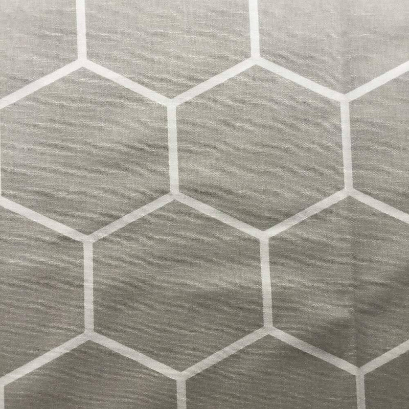 Geometric Honeycomb in Gray and White | Home Decor Fabric | 54" W | By the Yard