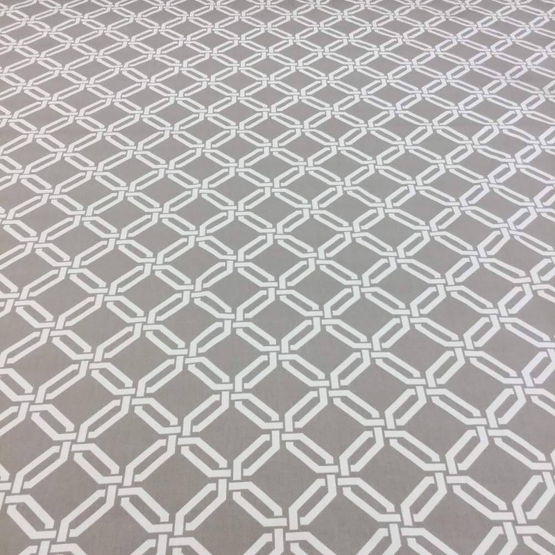 Geometric Lattice in Taupe Upholstery / Drapery Fabric | Braemore | 54 W | BTY
