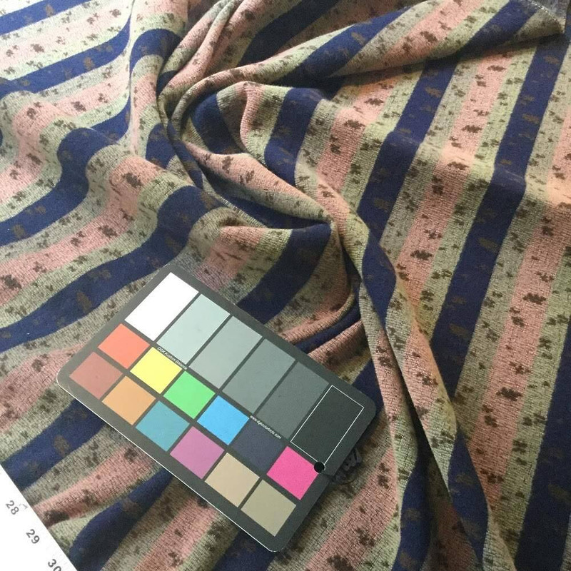 1970's Vintage Wool Fabric in Blue and Brown | 80/20 Blend | Upholstery Weight