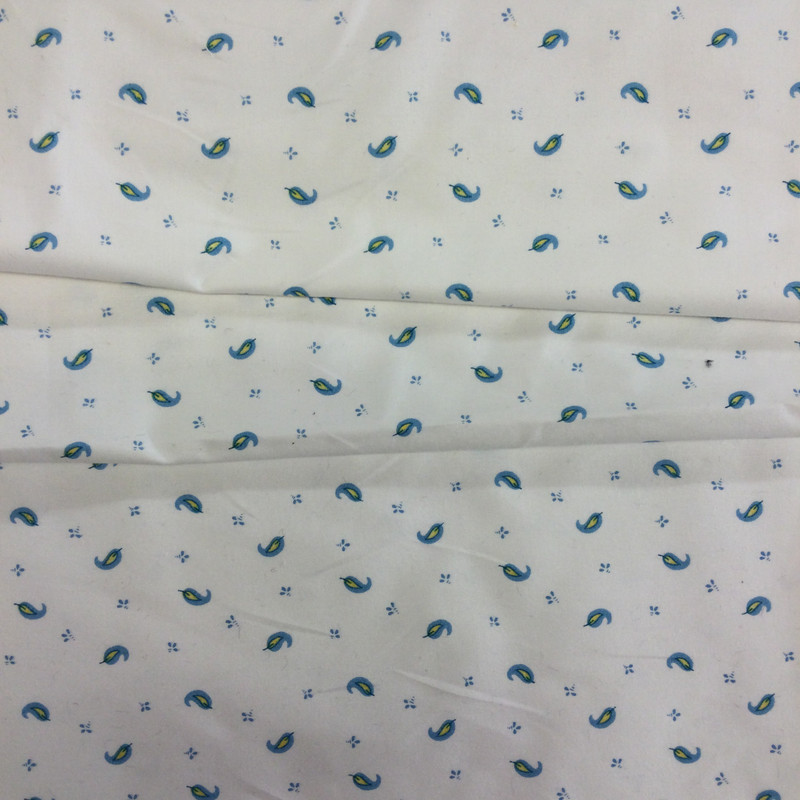 Vintage Feathers Blue / Yellow / White | Home Decor Fabric | Upholstery / Drapery | 54" Wide | By the Yard