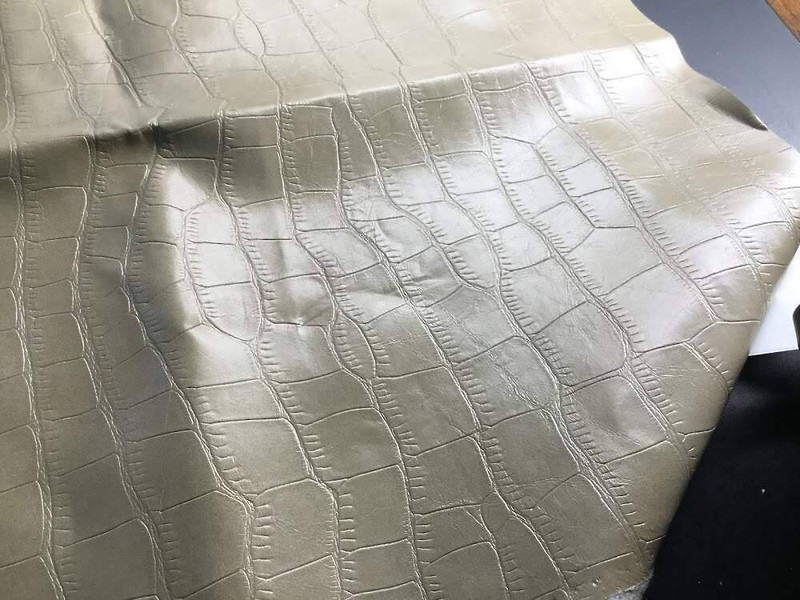 Tan Reptile Faux Leather Vinyl Upholstery Fabric | 54 W | By the Yard | Durable