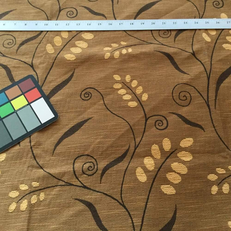 Stylized Leafy Stems in Tan / Brown | Upholstery Fabric | 56 Wide | By the Yard