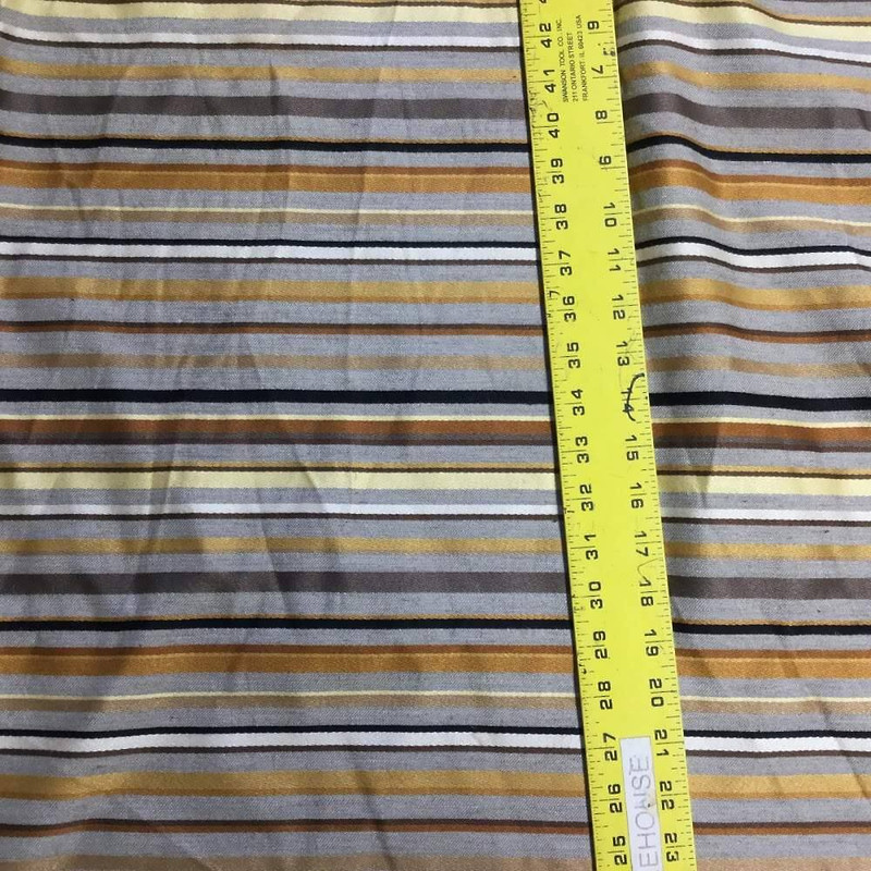Stripes in Gold, Black, and Gray | Upholstery / Slipcover Fabric | 58 Wide | BTY