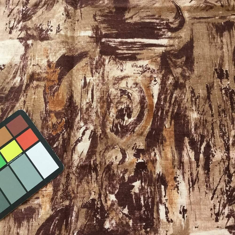 Abstract Paint in Brown and Tan | Home Decor Fabric | 53 Wide | By the Yard