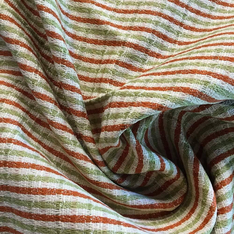Green, Orange, Beige Plaid Upholstery / Slipcover Fabric | 58 Wide | By the Yard