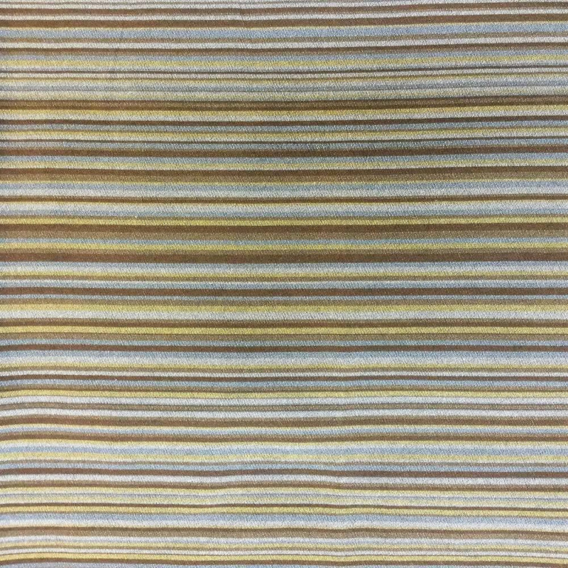 Horizontal Thin Stripes in Brown, Gray, Tan | Upholstery Fabric | 59 Wide | BTY