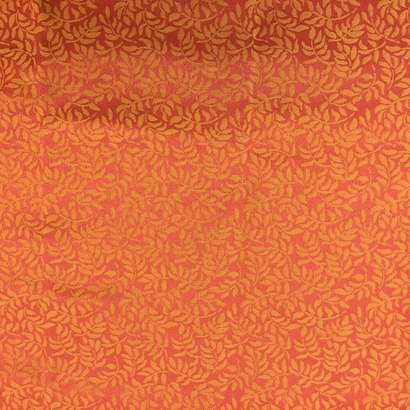 Golden Leaves on Red | Upholstery / Drapery Fabric | 56 Wide | By the Yard
