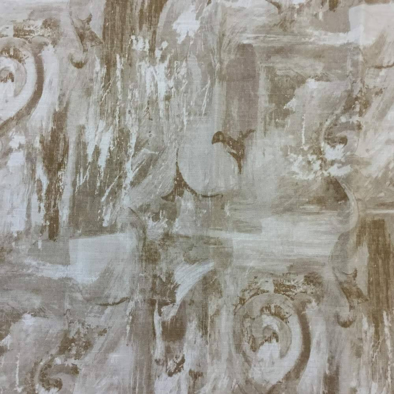 Abstract Painting Tan / Beige | Home Decor / Drapery Fabric | 56 W | By the Yard