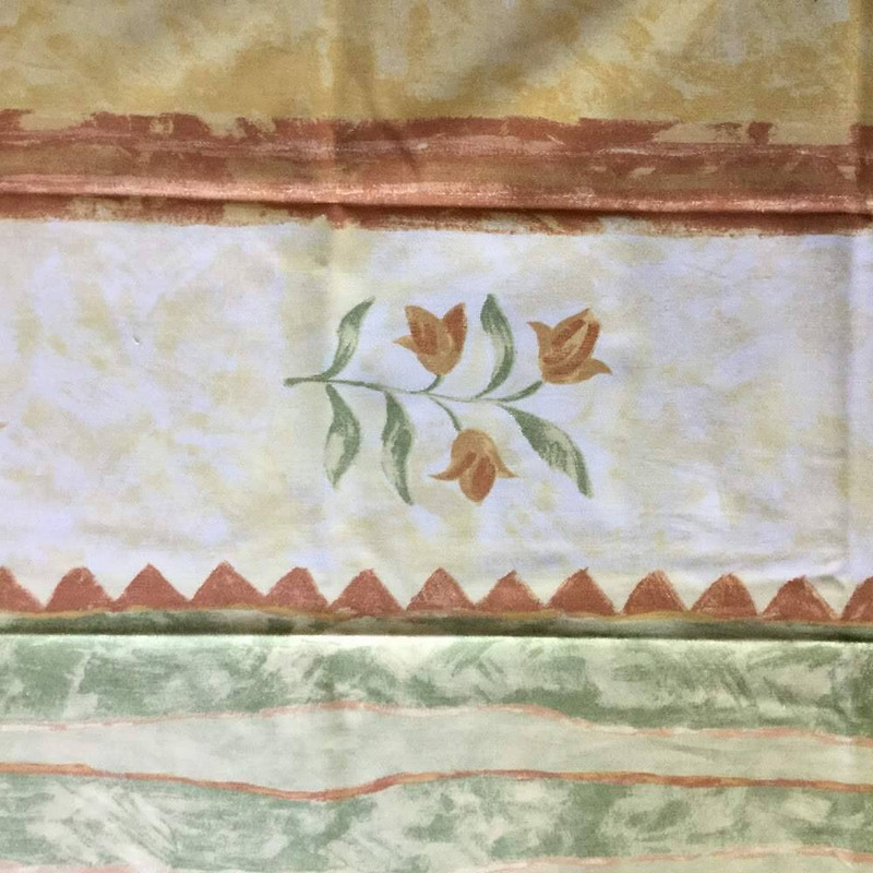 Textural Stripe by Wallquest in Orange and Green | Home Decor Fabric | 54 Wide