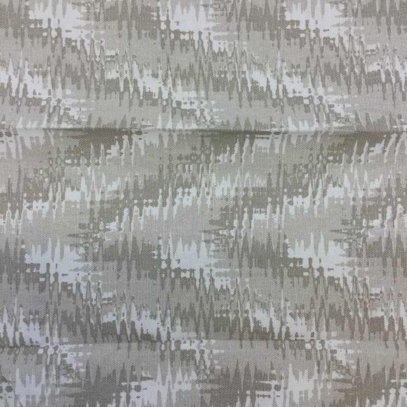 Abstract White and Taupe | Home Decor / Slipcover Fabric | 54 Wide | By the Yard