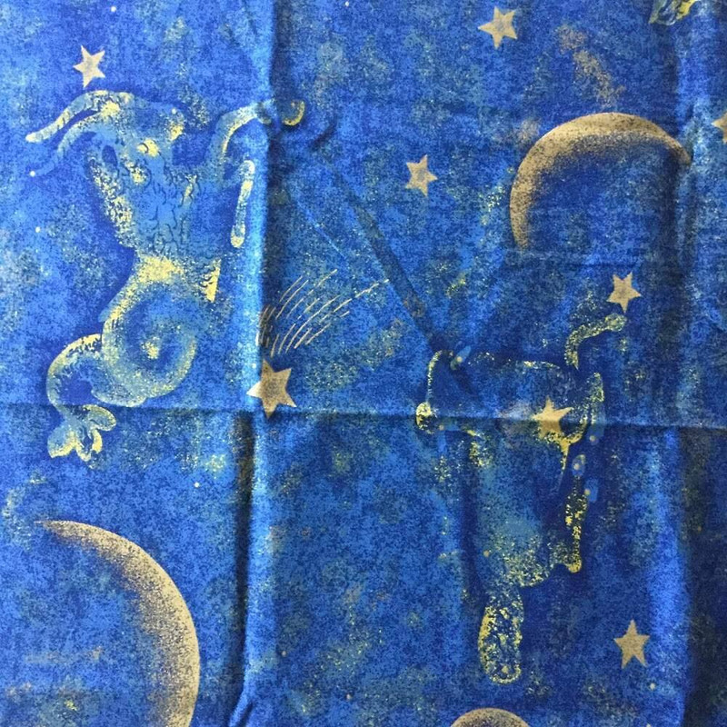 Gold and Blue Constellations | Home Decor / Drapery Fabric | 54 W | By the Yard