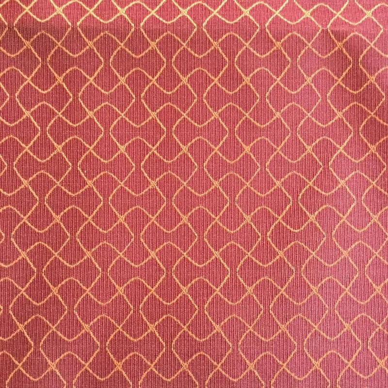 Red with Orange Geometric | Upholstery / Slipcover Fabric | 57 W | By the Yard