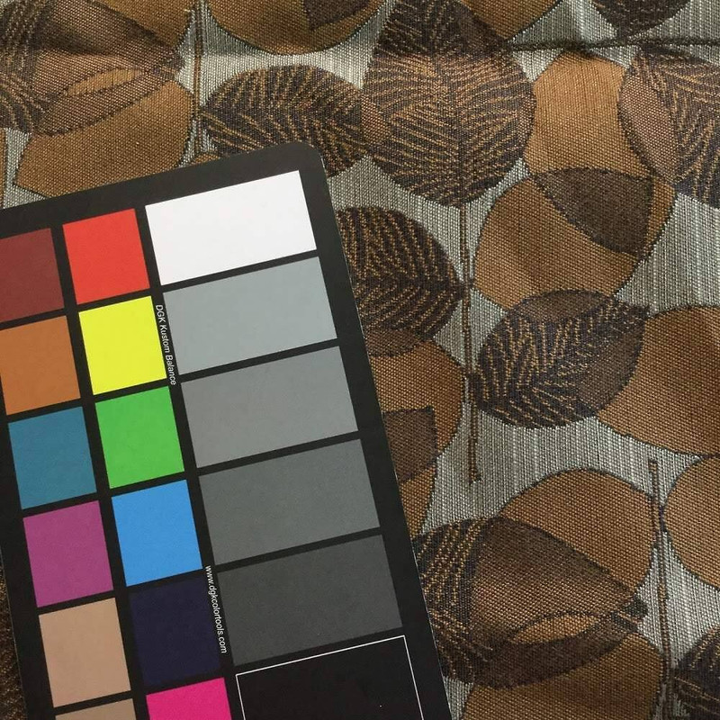 Brown Leaves on Gray | Upholstery / Slipcover Fabric | 56 Wide | By the Yard