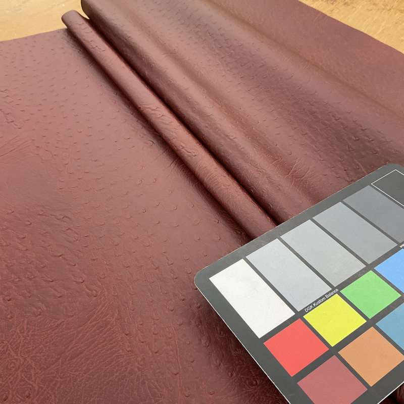 BURGUNDY - Faux ostrich Soft Vinyl Felt Backed Fabric 54W By The Yard