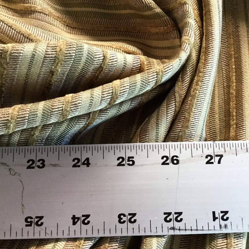 Textured Chenille Striped Browns / Tan | Heavyweight Upholstery Fabric | 54 W