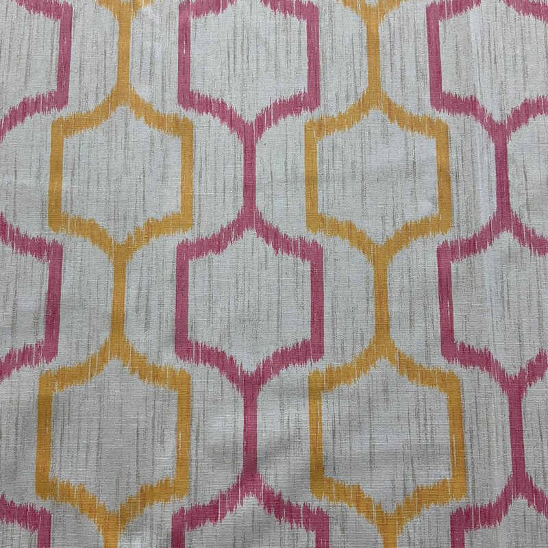 Ikat Geometric | Pink / Orange | Home Decor Fabric | 45 Wide | By the Yard