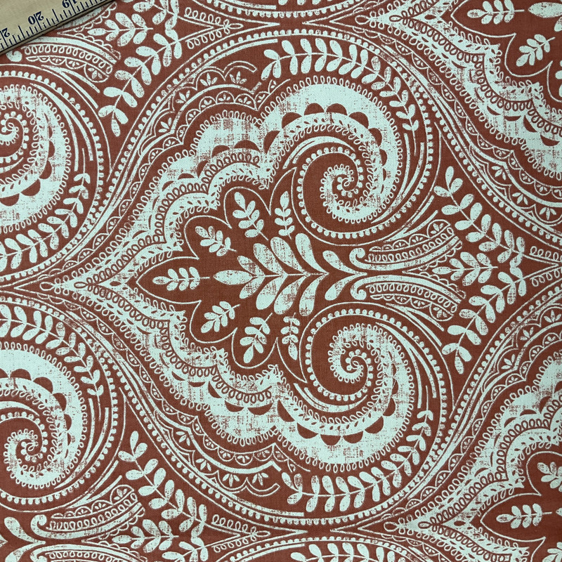 Salmon Pink Spade Ogee | Home Decor Fabric | Mill Creek Fabric | 54 Wide | BTY