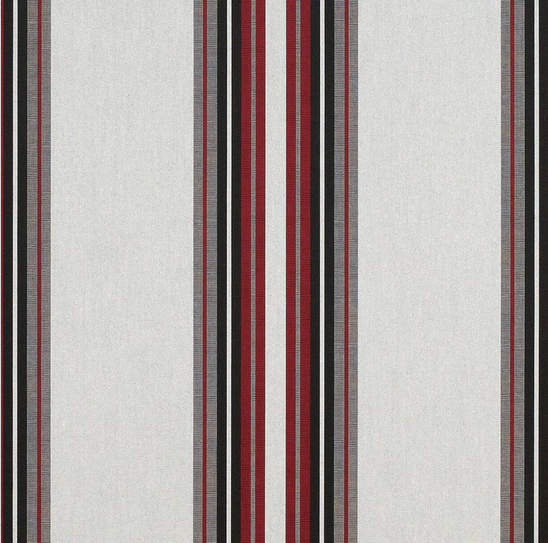 4798-0000 | Burgundy Black White Striped  Sunbrella | 46 Inch | Marine And Awning Fabric