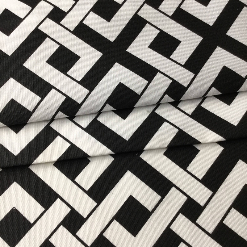 Black and White Lattice Geometric | Outdoor Fabric | 54” Wide | By the ...